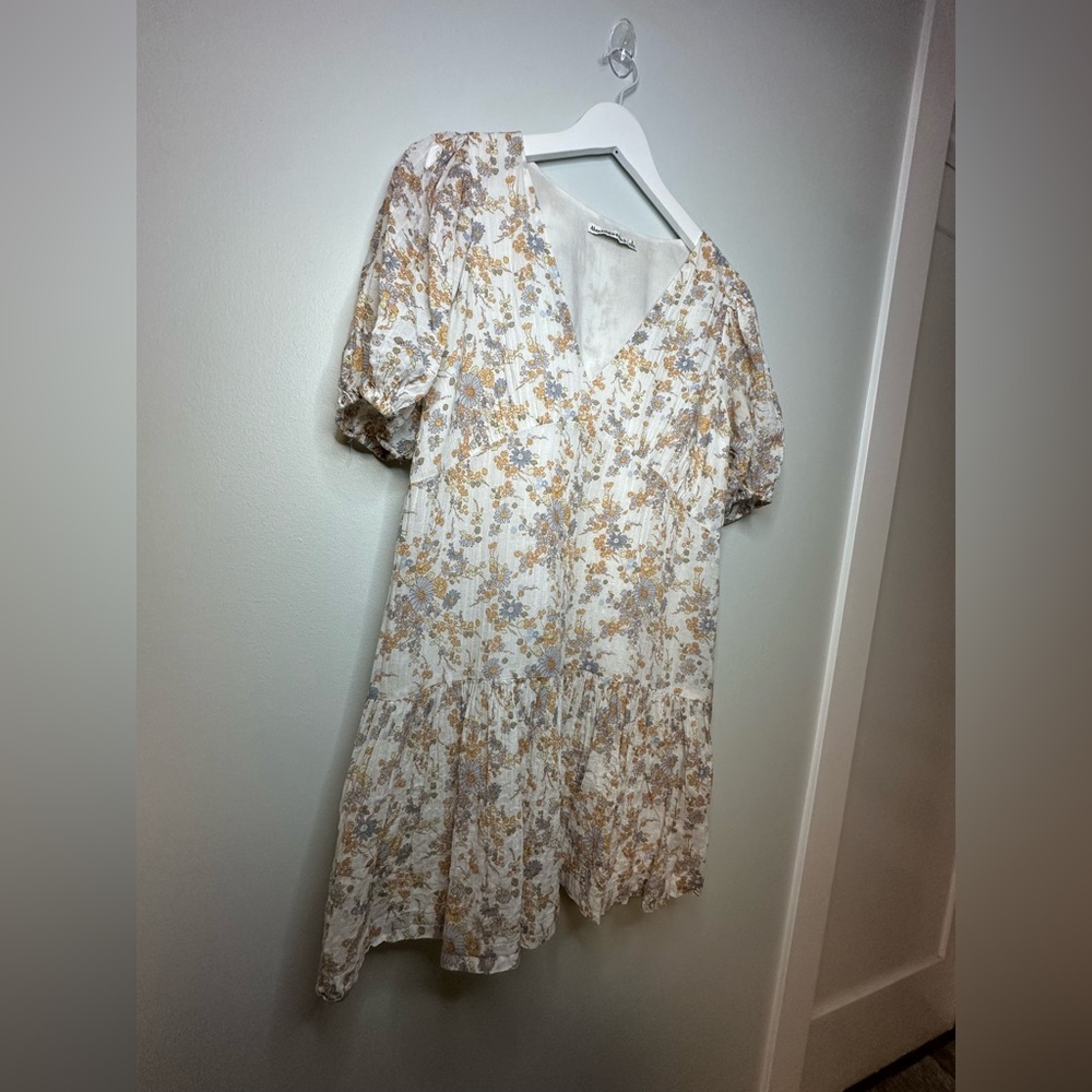 Abercrombie & Fitch Y2K Boho Cottage Core Floral  Coastal Mini Dress  Sz Small - Picture 11 of 13